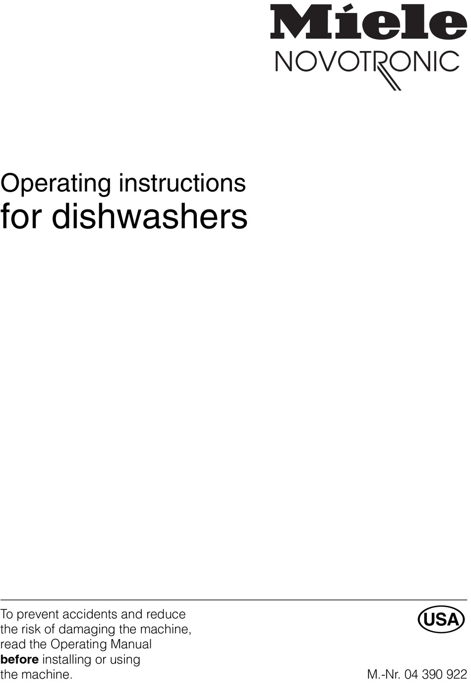 1 Operating Instructions Dishwasher 