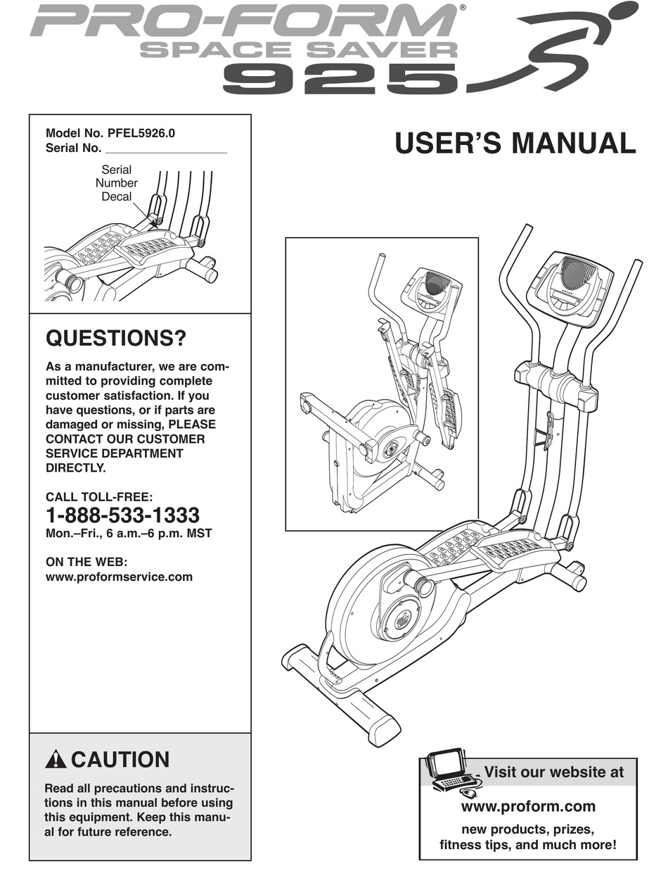 Proform space discount saver elliptical 925
