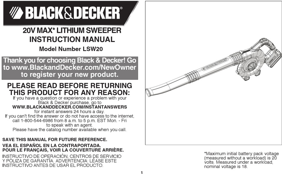 BLACK & DECKER LSW20 INSTRUCTION MANUAL Pdf Download ManualsLib