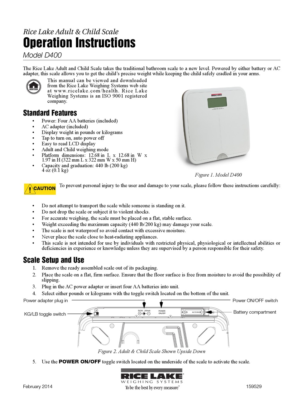 RICE LAKE D400 OPERATION INSTRUCTIONS Pdf Download | ManualsLib