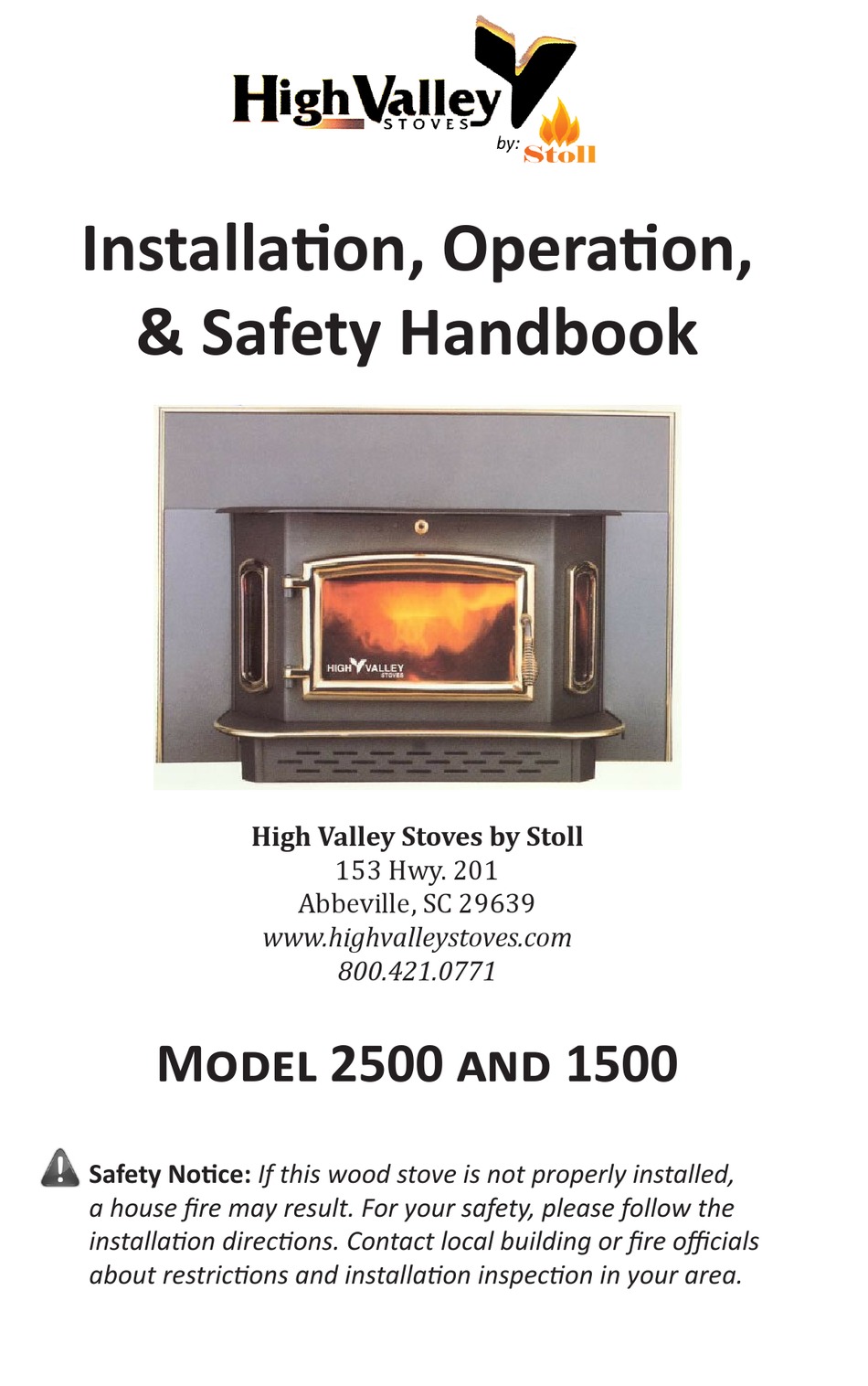 HIGH VALLEY 2500 INSTALLATION OPERATING HANDBOOK Pdf Download 