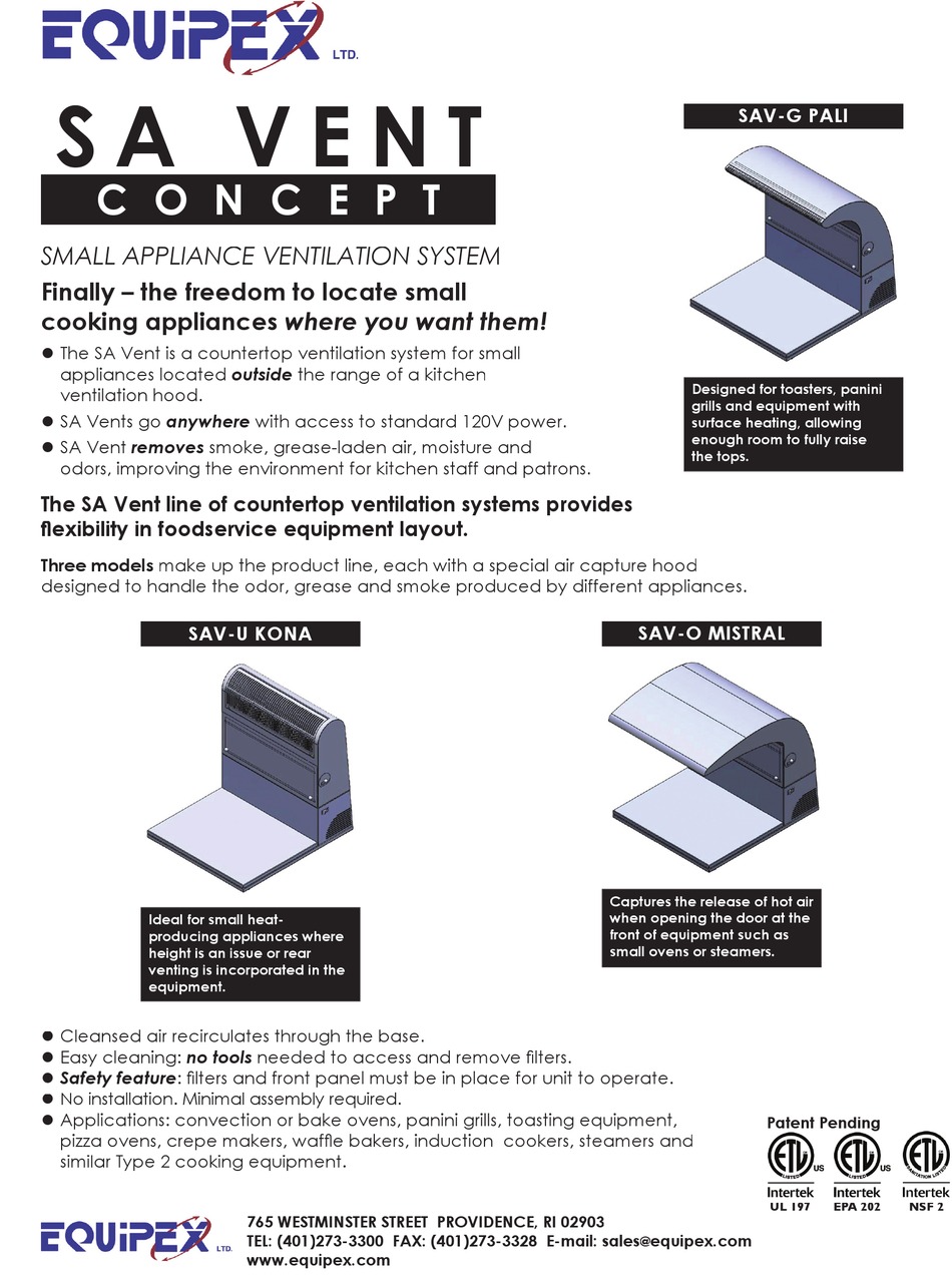 EQUIPEX SAVG PALI BROCHURE & SPECS Pdf Download ManualsLib