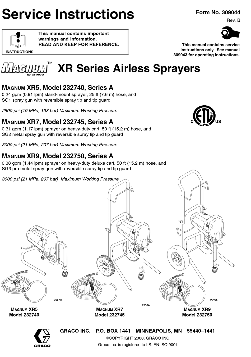 Graco 232745 - Airless Sprayer (XR7 Series D) 