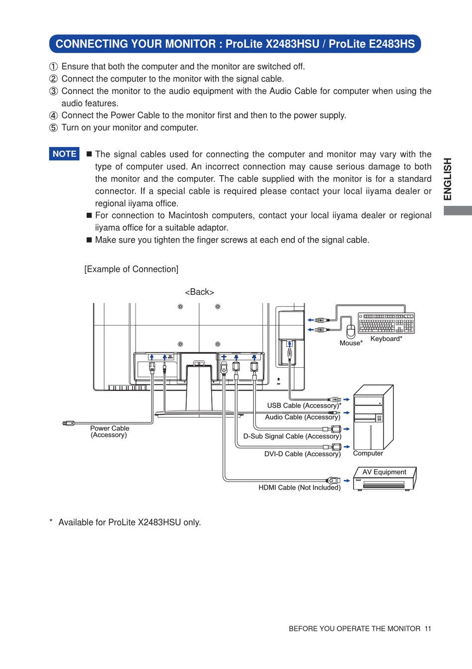 Iiyama ProLite XB2483HSU User Manual 