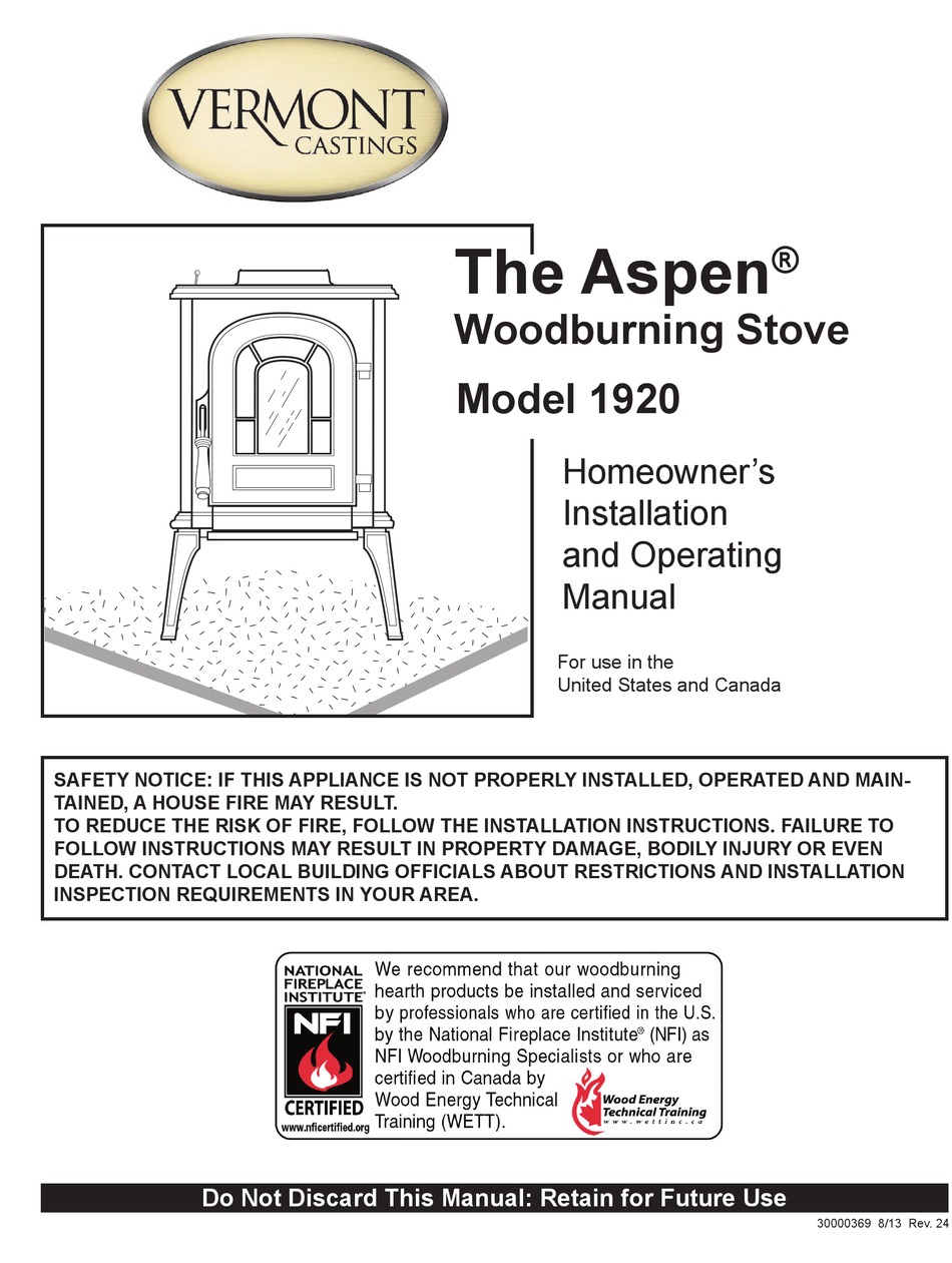 VERMONT CASTINGS 1920 HOMEOWNER