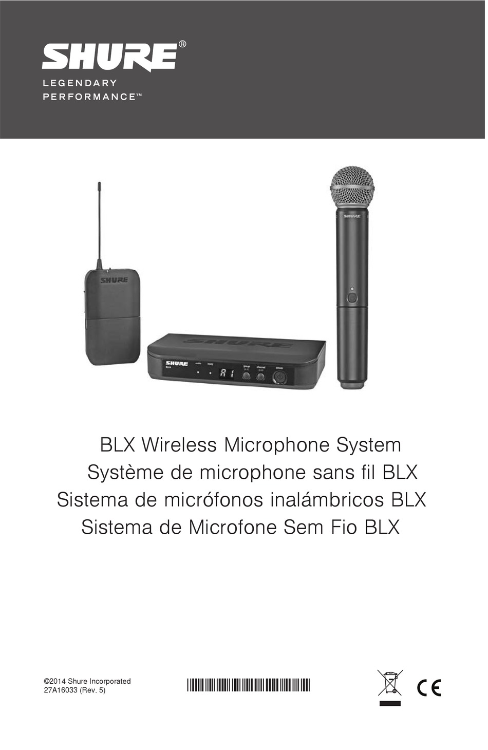 SHURE BLX QUICK START MANUAL Pdf Download | ManualsLib