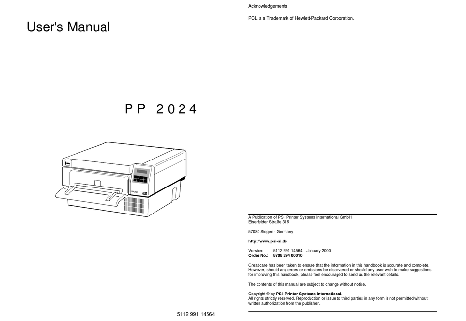 PSI PP 2024 USER MANUAL Pdf Download ManualsLib
