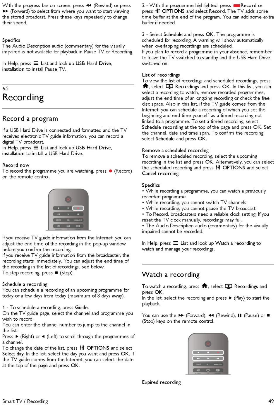 The actual Inside scream Recording - Philips TV User Manual [Page 49] | ManualsLib
