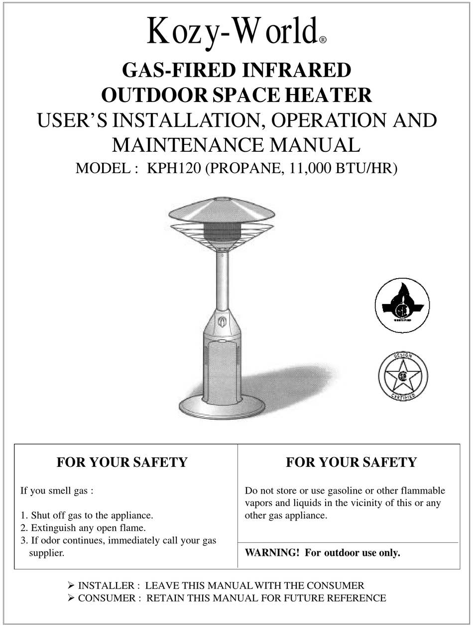 KOZYWORLD KPH120 INSTALLATION, OPERATION AND MAINTENANCE MANUAL Pdf