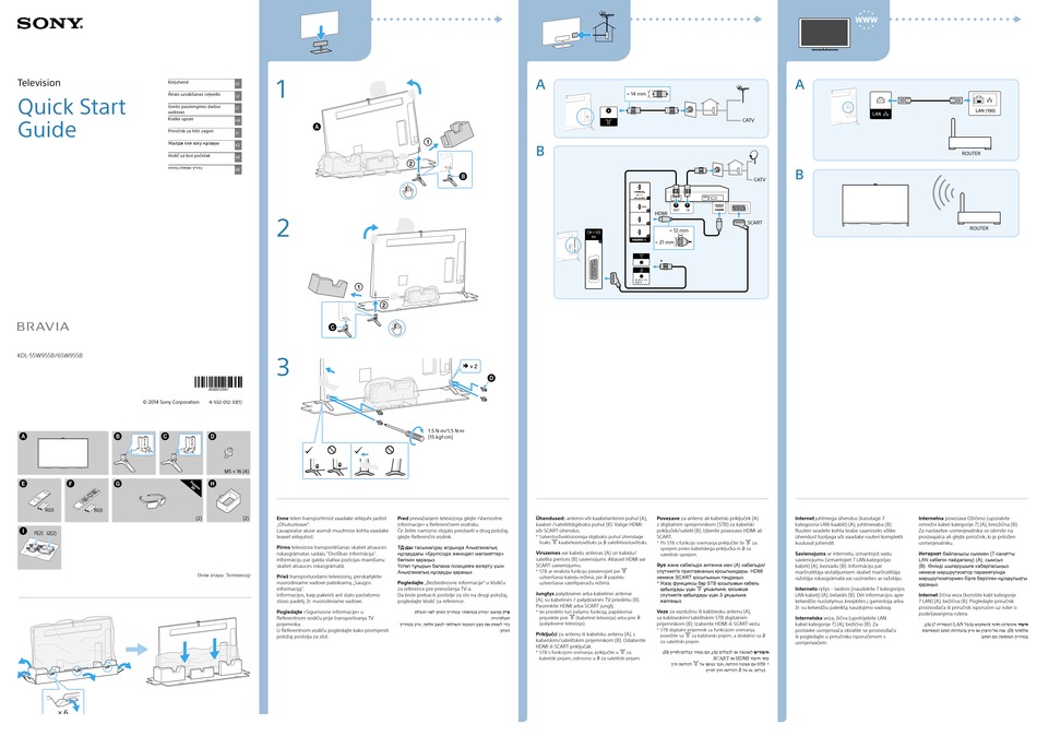 SONY BRAVIA KDL-55W955B KIIRJUHEND Pdf Download | ManualsLib