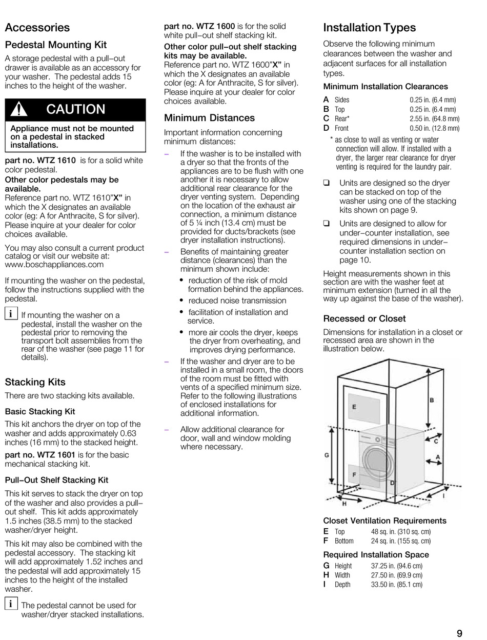 Installation Types Bosch Vision 300 Operating And Installation