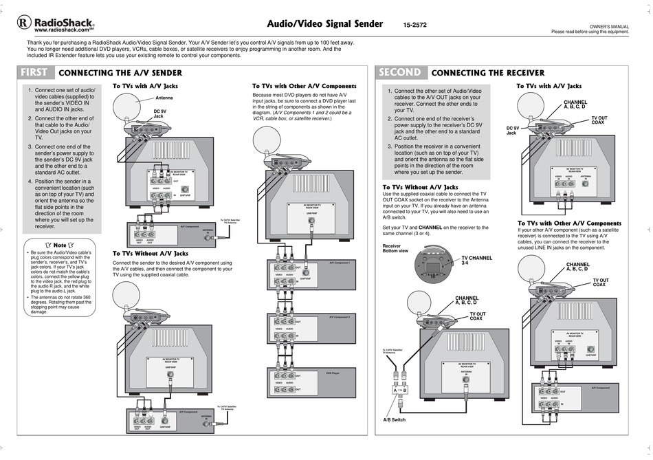 1600430 Video Cassette Player User Manual VCP354_Instruction RadioShack