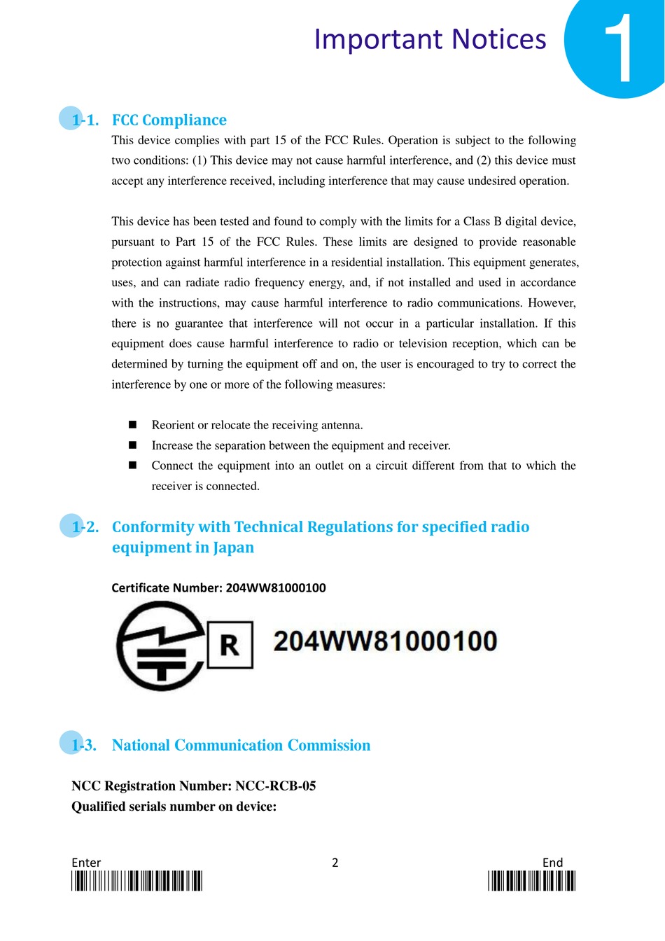 Fcc Compliance Conformity With Technical Regulations For Specified Radio Equipment In Japan National Communication Commission Anmax Cm 5 User Manual Page 18 Manualslib