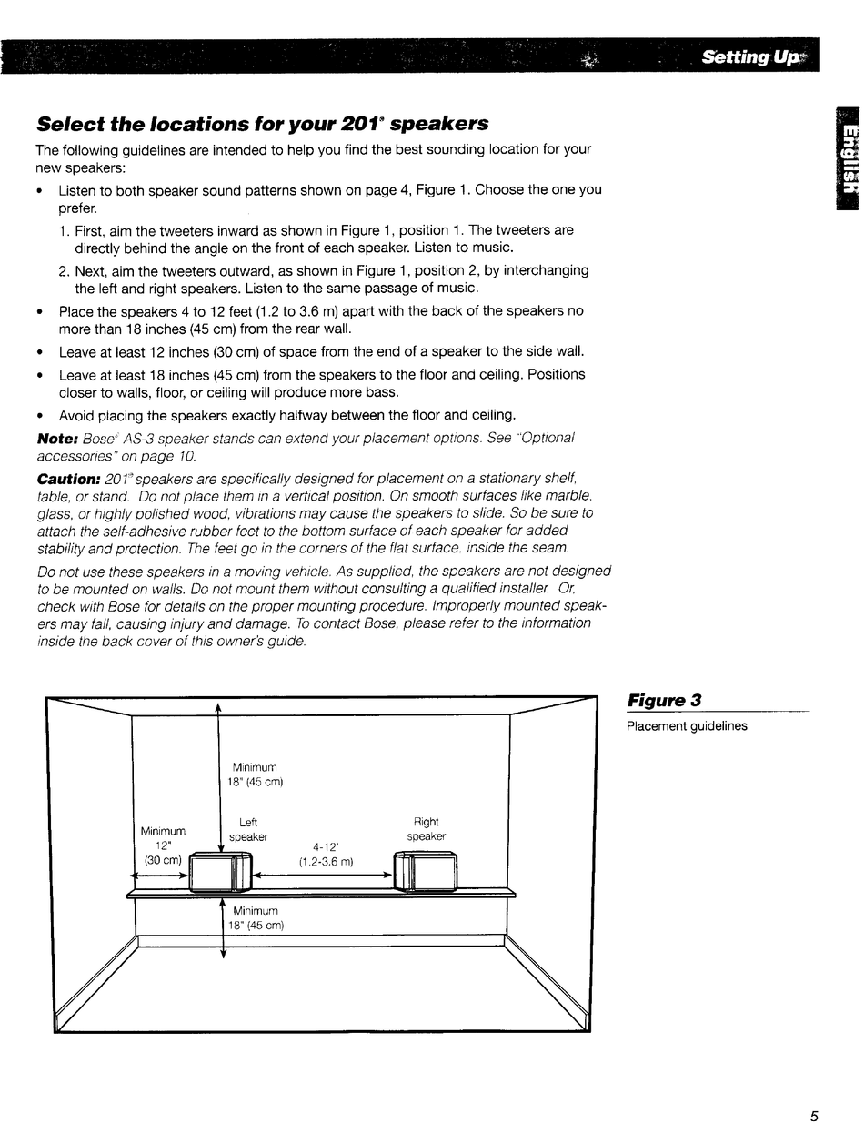 træner skjule Ung Select The Locations For Your 201" Speakers - Bose 201 Series Owner's  Manual [Page 5] | ManualsLib