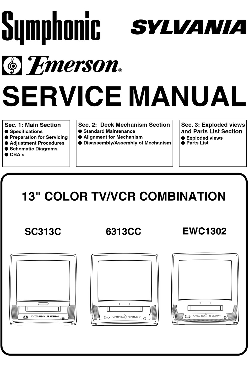 SYLVANIA SC313C SERVICE MANUAL Pdf Download | ManualsLib