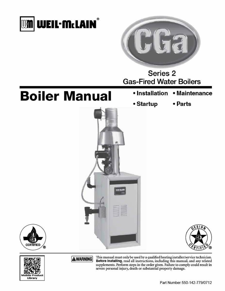 WEIL-MCLAIN CGA 2 SERIES INSTALLATION AND MAINTENANCE MANUAL Pdf ...