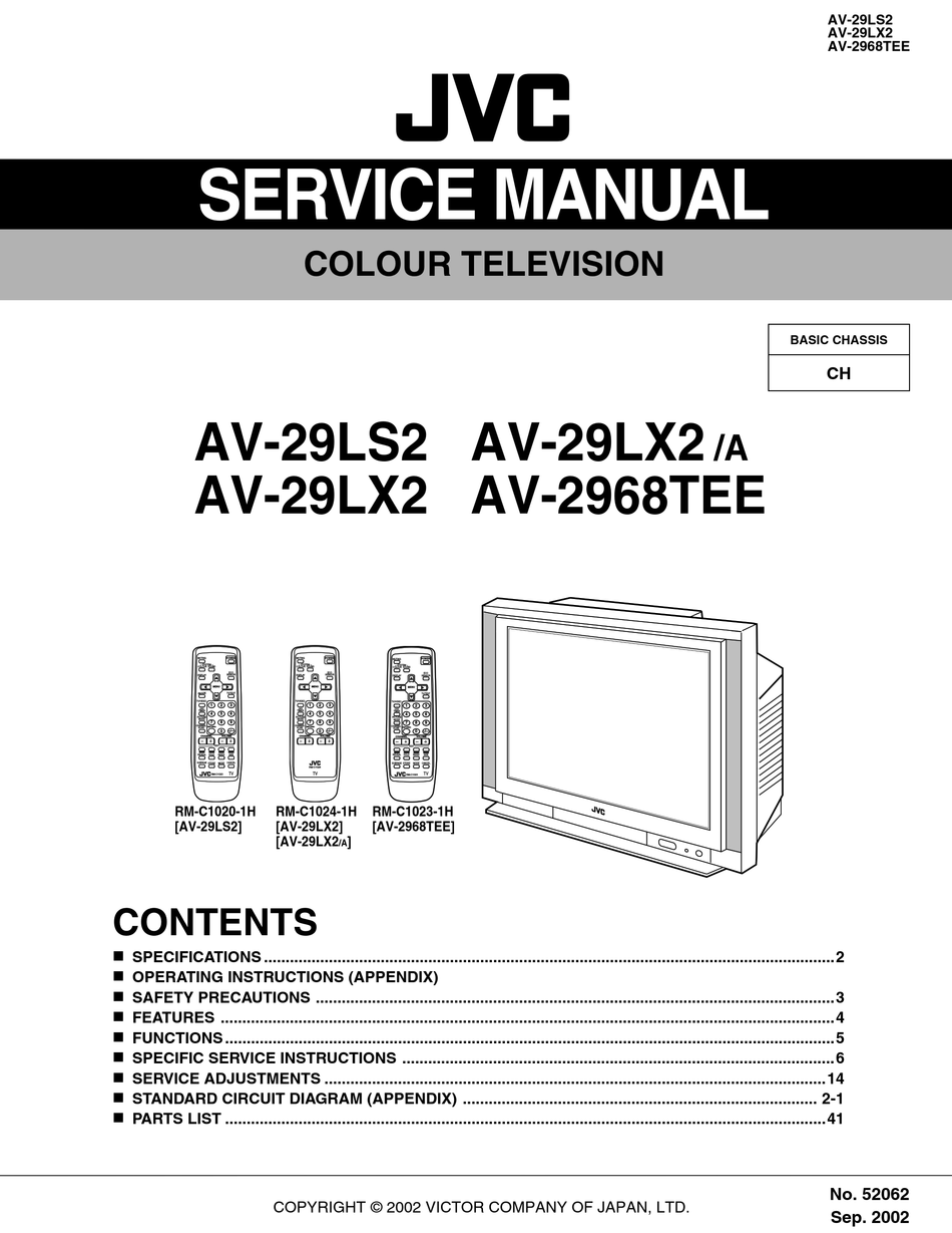 JVC AV-29LS2 SERVICE MANUAL Pdf Download | ManualsLib