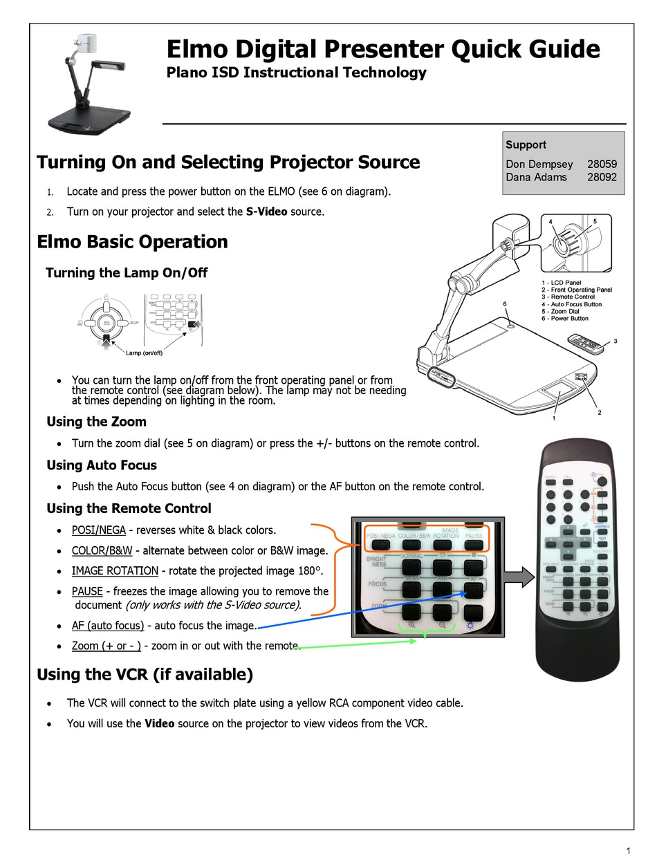 ELMO DIGITAL PRESENTER QUICK MANUAL Pdf Download ManualsLib