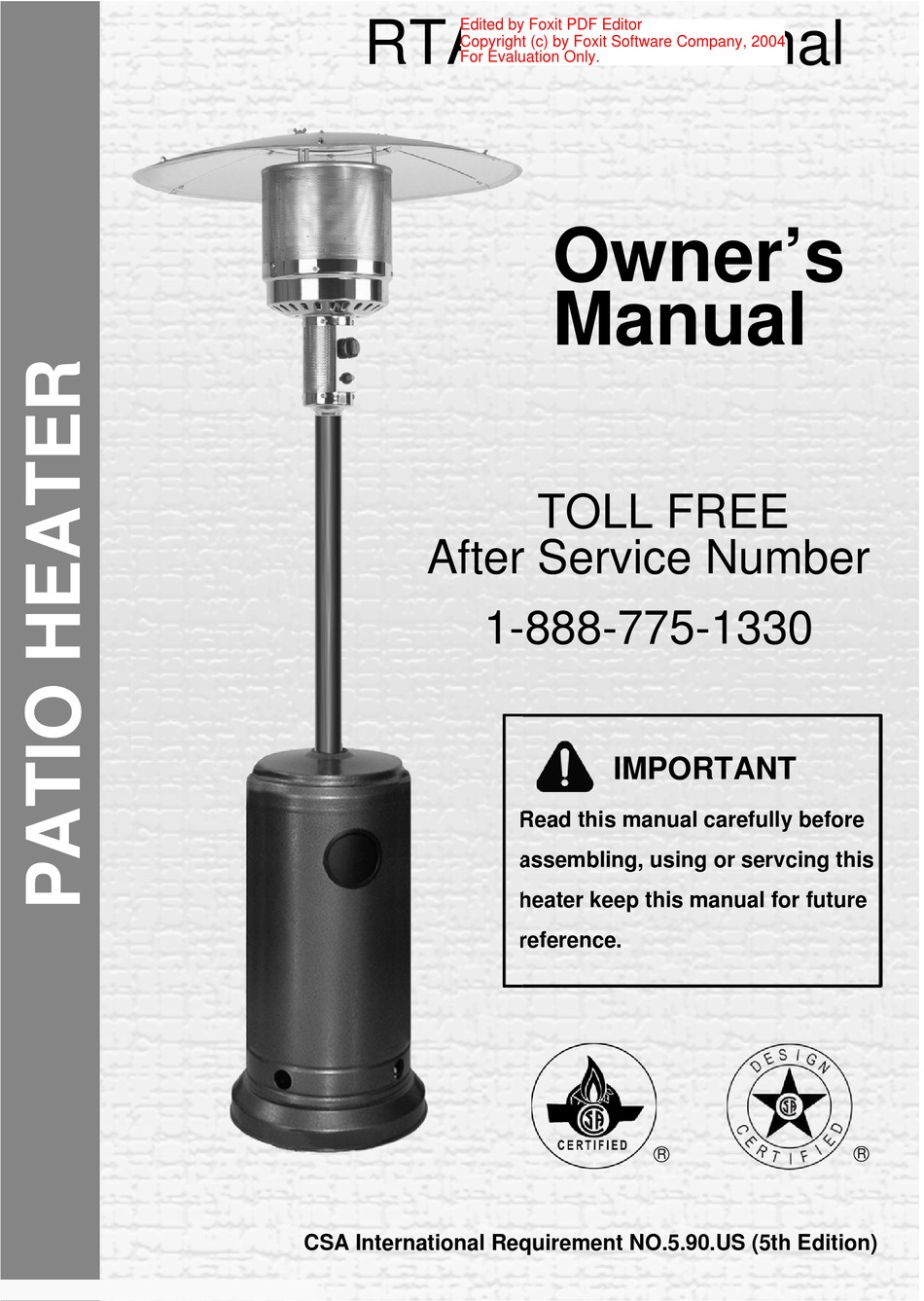 AZ PATIO HEATERS PATIO HEATER OWNER'S MANUAL Pdf Download ManualsLib