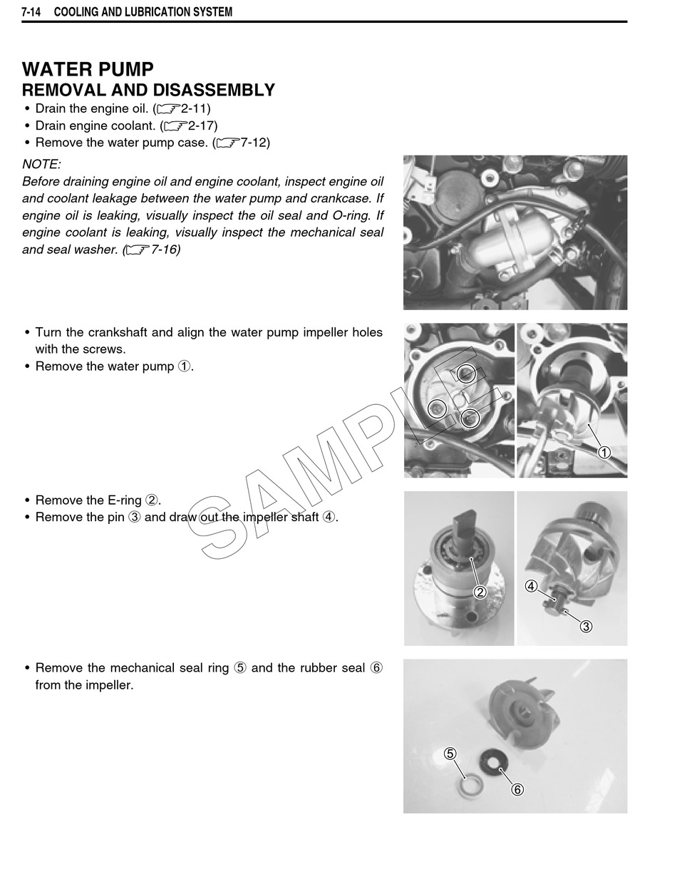 Water Pump; Removal And Disassembly - Suzuki VZ800 Service Manual [Page  274] | ManualsLib