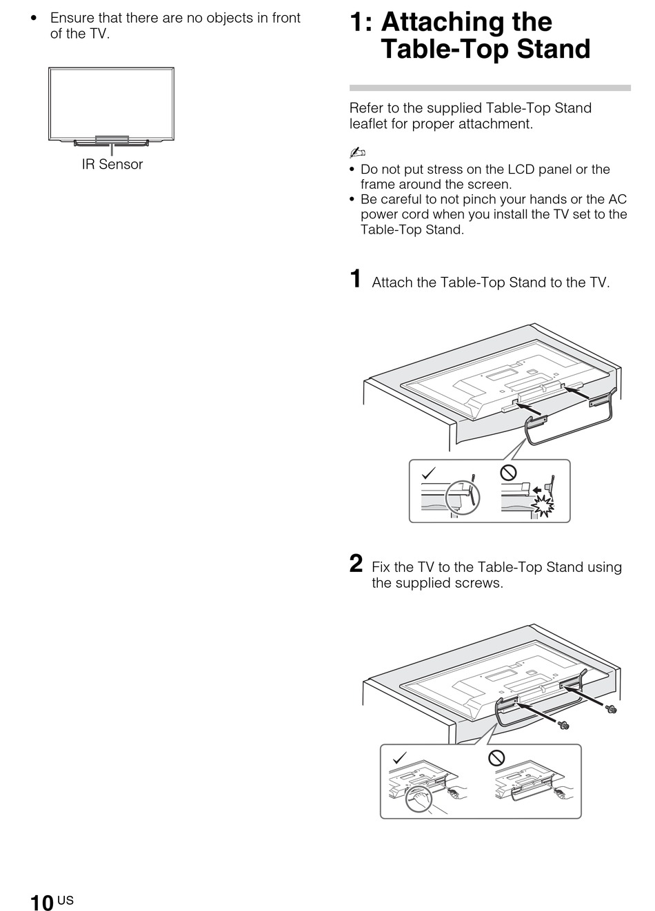 sony bravia attaching table top stand