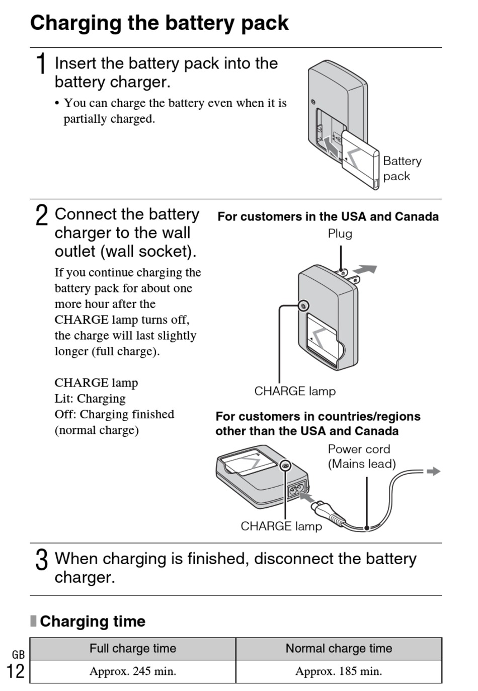 Charging The Battery Pack - Sony Cyber-shot DSC-W320 Instruction Manual  [Page 12] | ManualsLib