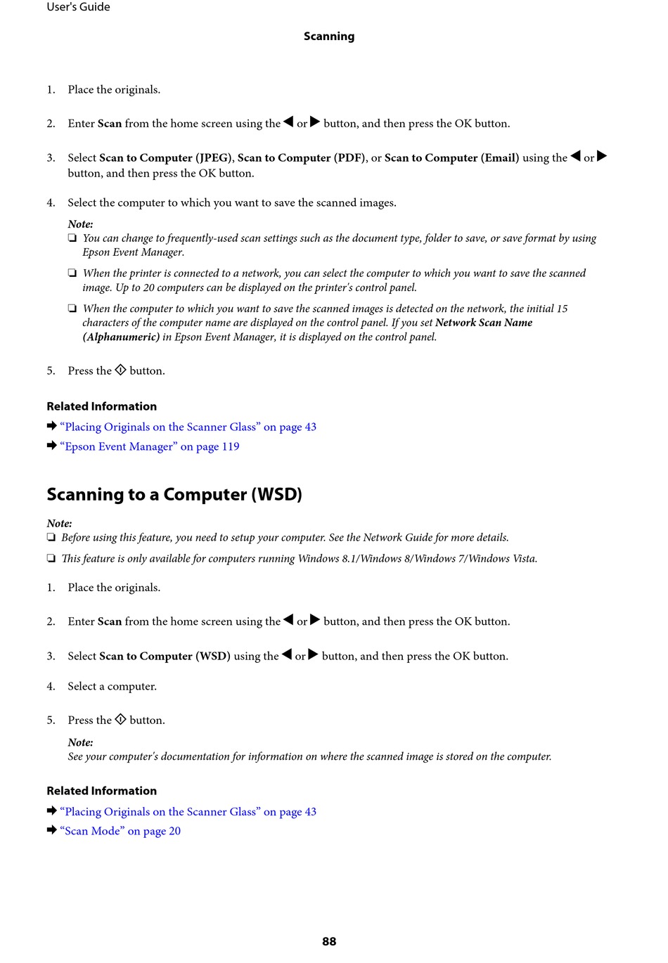 Scanning To A Computer Epson Printer User Manual [Page 88] | ManualsLib