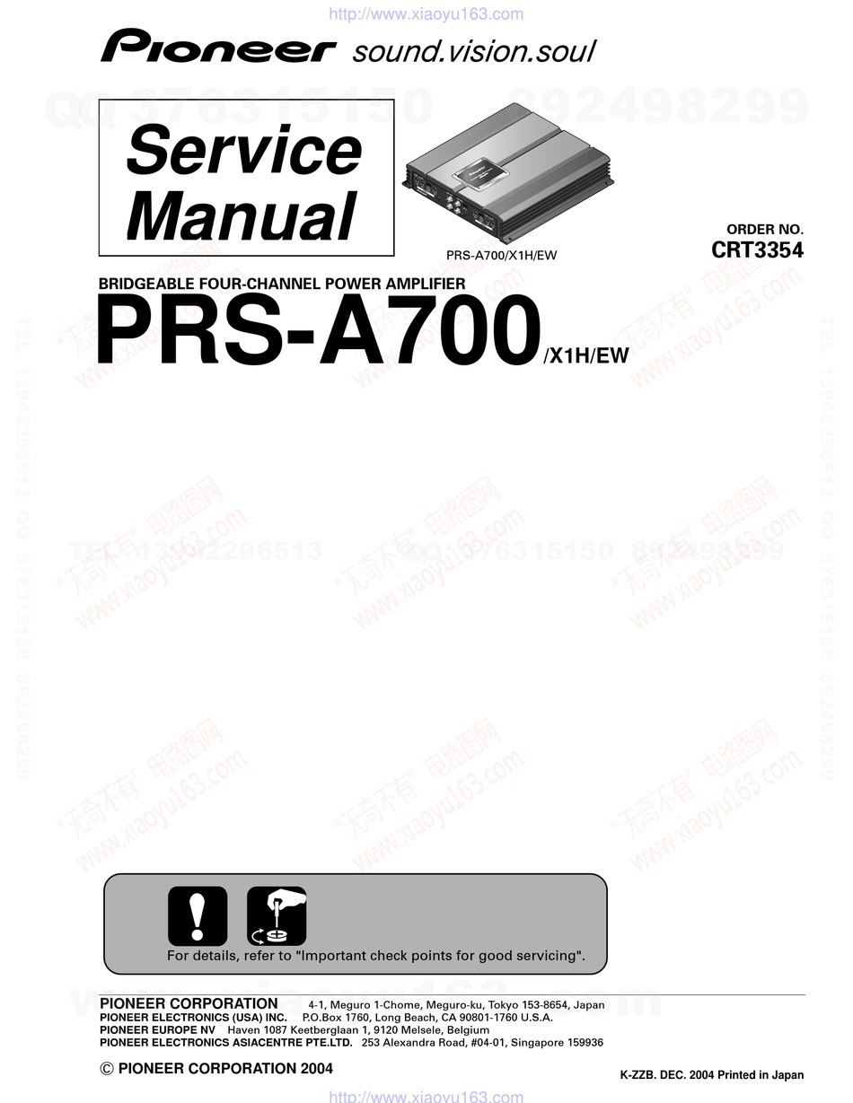 PIONEER PRSA700 SERVICE MANUAL Pdf Download ManualsLib