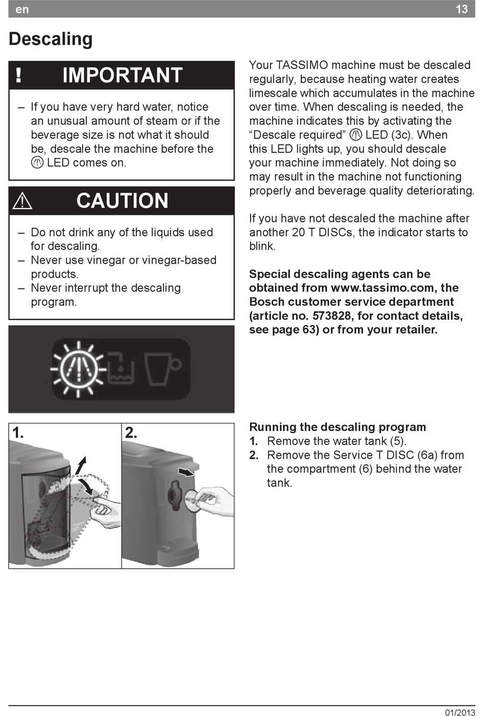 Descaling - Bosch TASSIMO TAS 47xxUC 