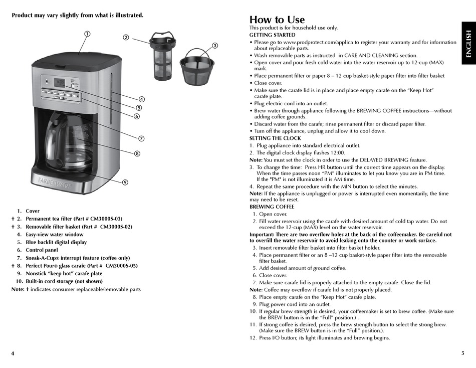 Farberware Dual Brew Coffee Maker HOW TO SET TIME & PROGRAM AUTO BREW 