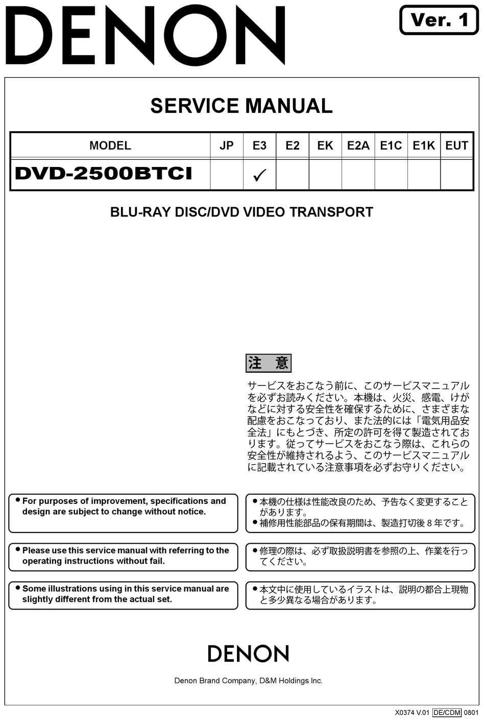 DENON DVD2500BTCI SERVICE MANUAL Pdf Download ManualsLib