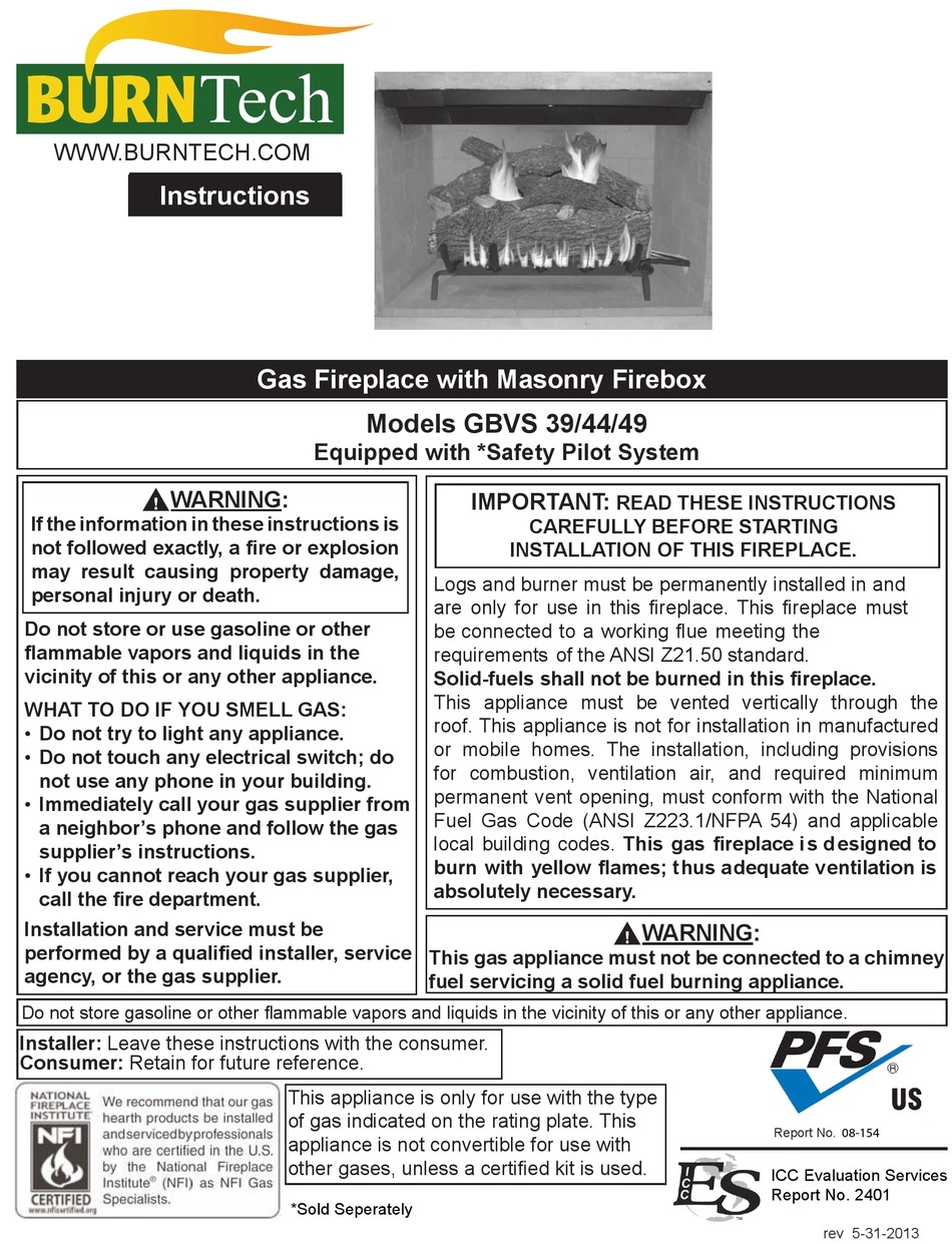 BURN TECH GBVS 39/44/49 INSTRUCTIONS MANUAL Pdf Download ManualsLib
