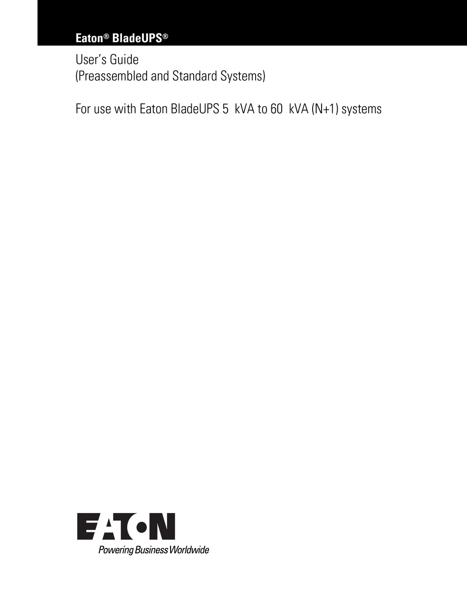 EATON BLADEUPS USER MANUAL Pdf Download | ManualsLib