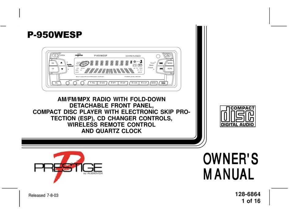 PRESTIGE P-950WESP OWNER'S MANUAL Pdf Download | ManualsLib