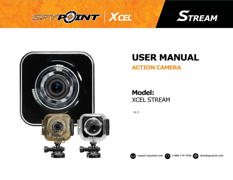 spypoint xcel stream action camera