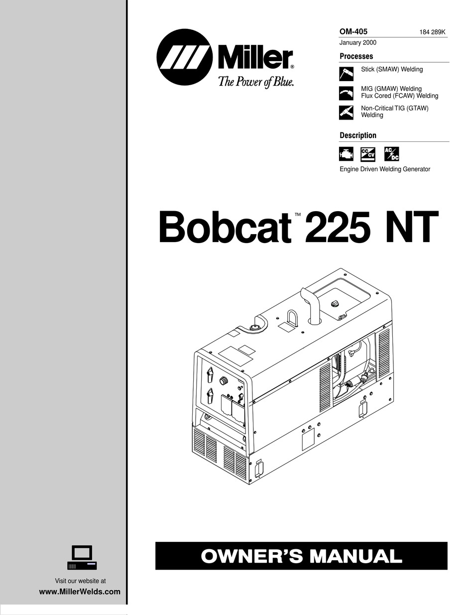 MILLER BOBCAT 225 NT OWNER'S MANUAL Pdf Download ManualsLib