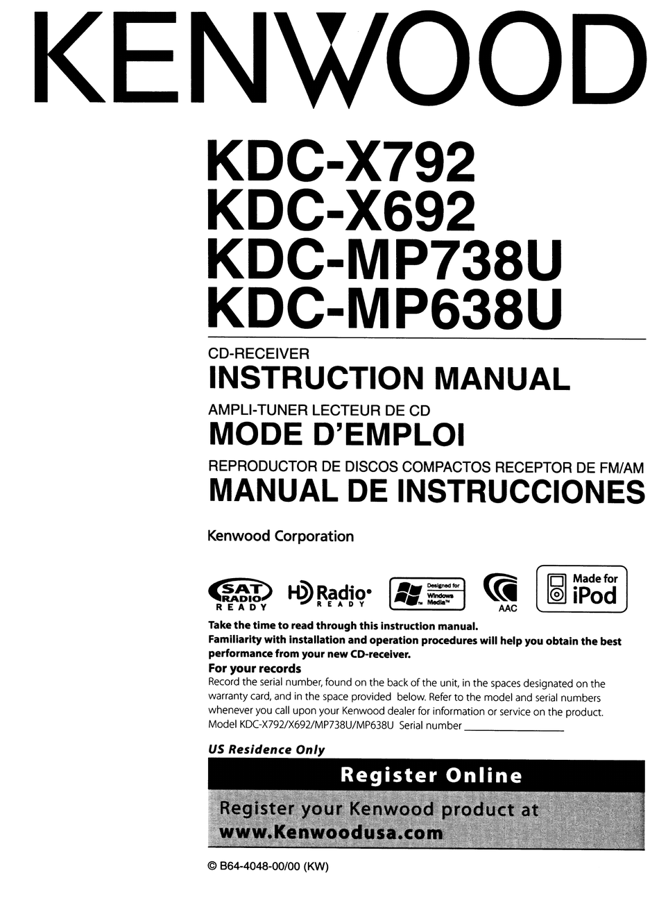 KENWOOD KDC-X692 KDCX692 KDC-X792 KDCX792 GENUINE AM/ FM TUNER & VOLUME KNOB 