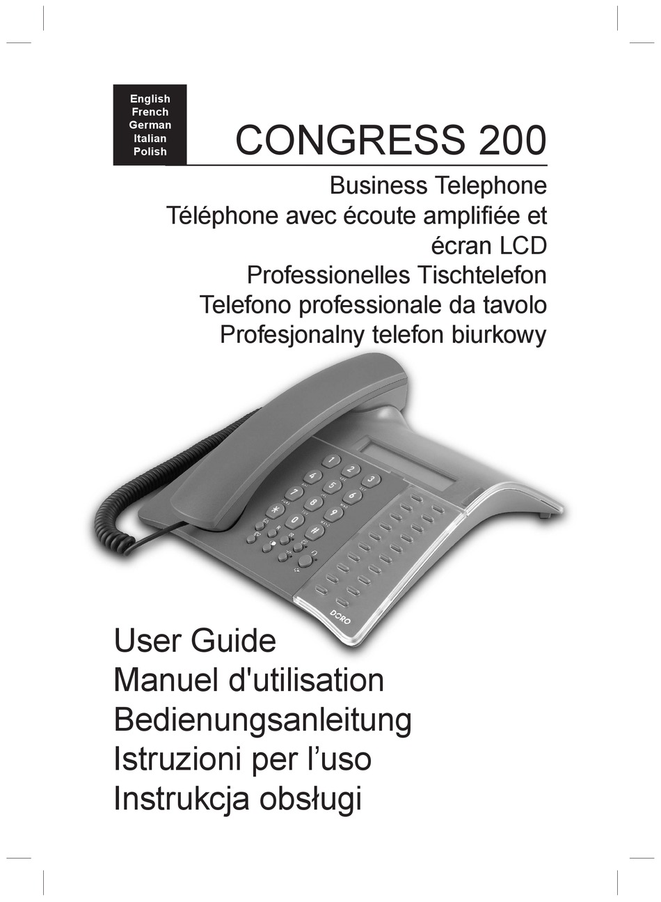 DORO CONGRESS 200 USER MANUAL Pdf Download | ManualsLib