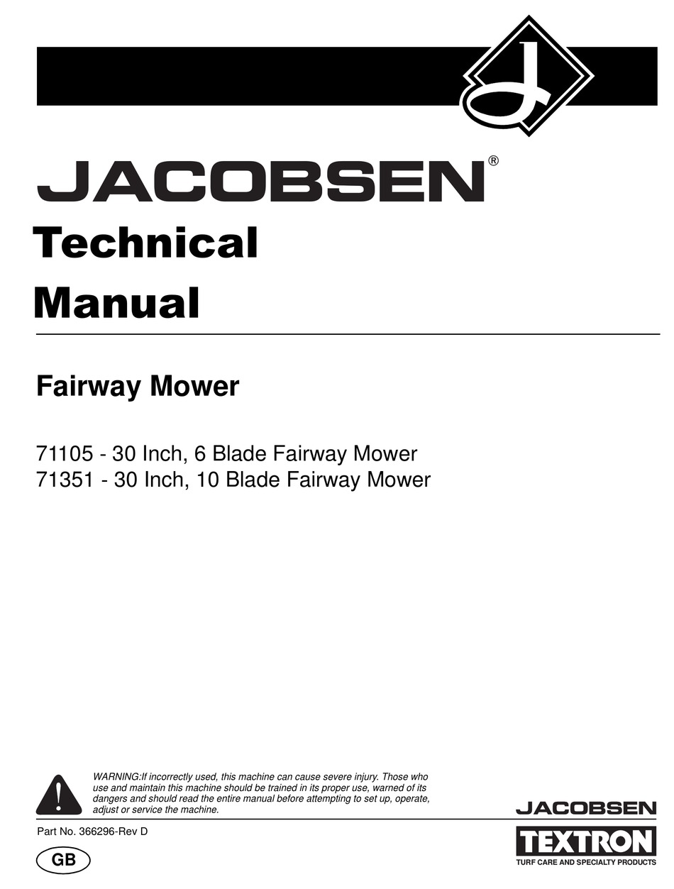 Jacobsen Fairway 71105 Technical Manual Pdf Download 