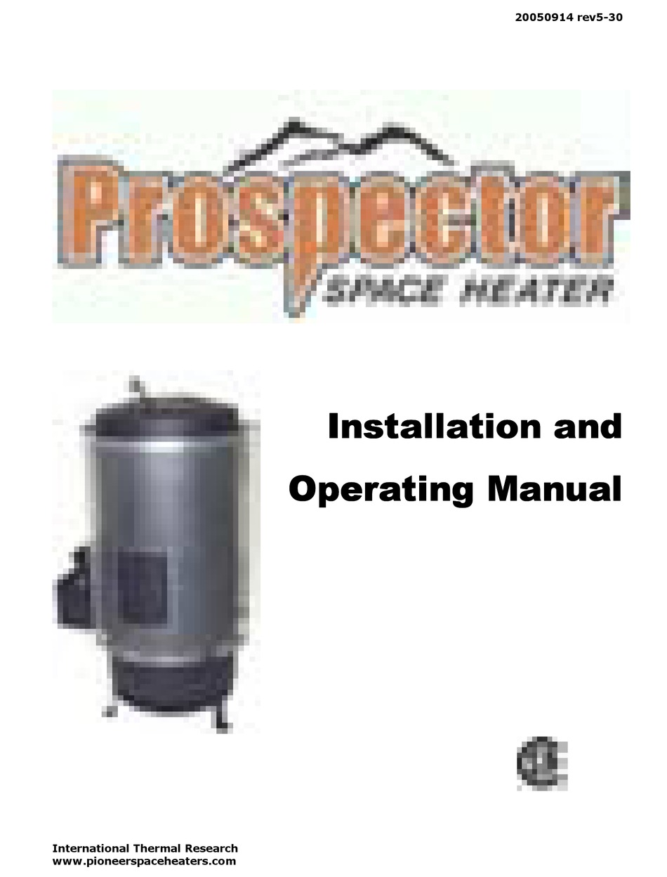 INTERNATIONAL THERMAL RESEARCH PROSPECTOR INSTALLATION AND OPERATING