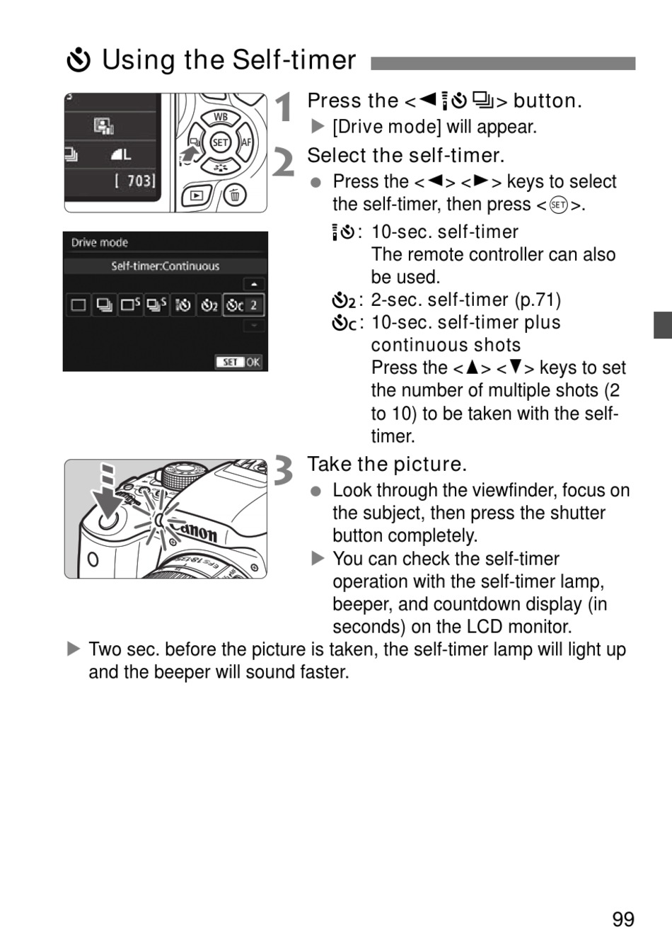 canon t6i self timer