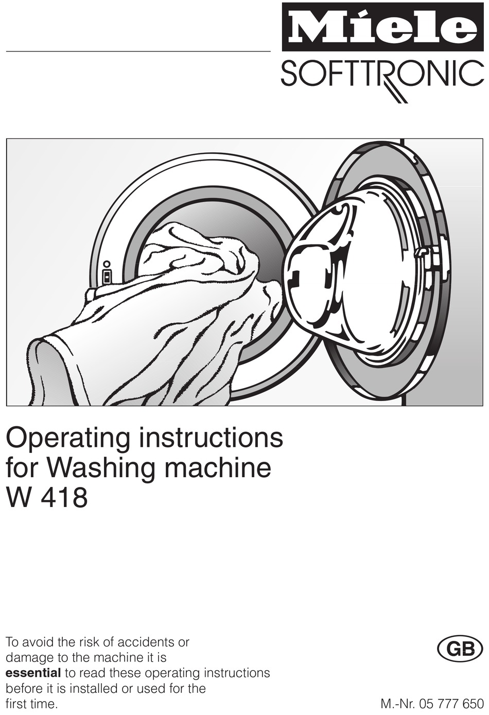 miele w418 washing machine