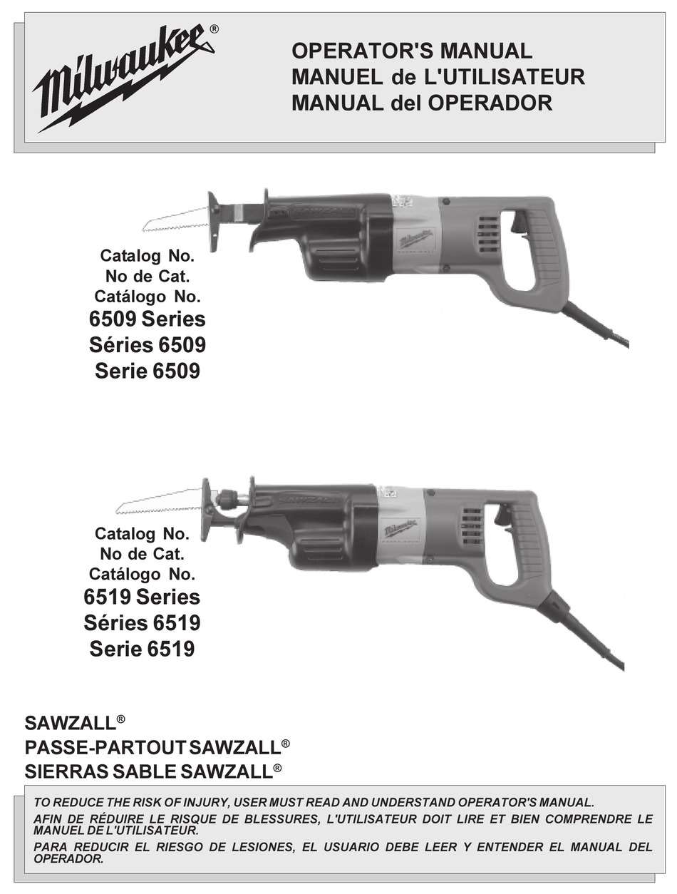 MILWAUKEE 6509 SERIES OPERATOR