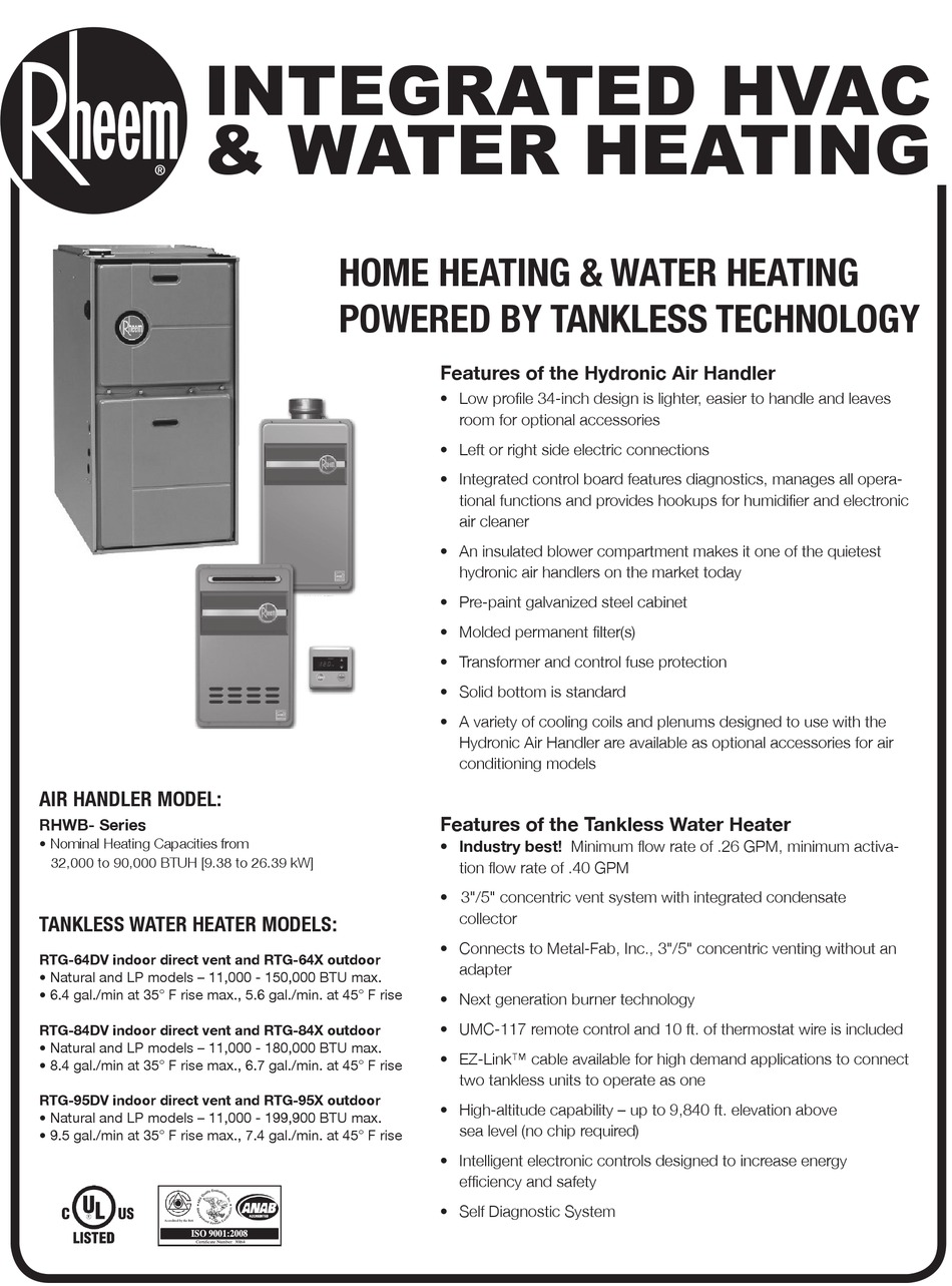 RHEEM RHWB SERIES INSTRUCTION MANUAL Pdf Download | ManualsLib