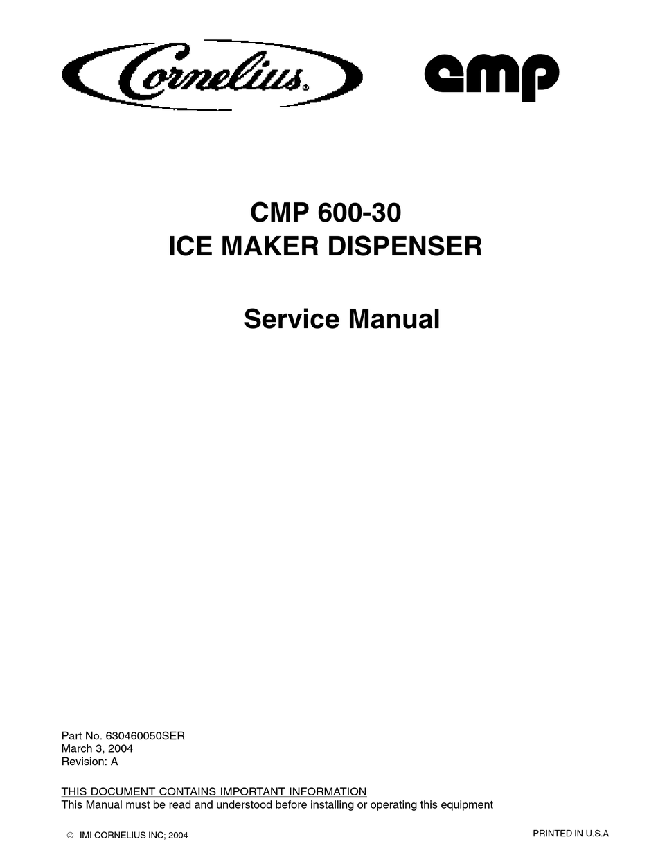 CORNELIUS CMP600–30A SERVICE MANUAL Pdf Download | ManualsLib