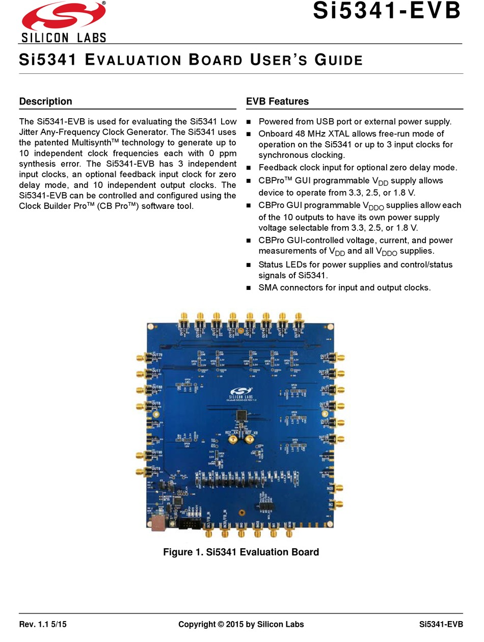 SILICON LABORATORIES SI5341-EVB USER MANUAL Pdf Download | ManualsLib