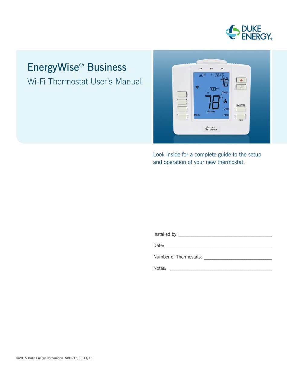 DUKE ENERGY ENERGYWISE BUSINESS USER MANUAL Pdf Download ManualsLib