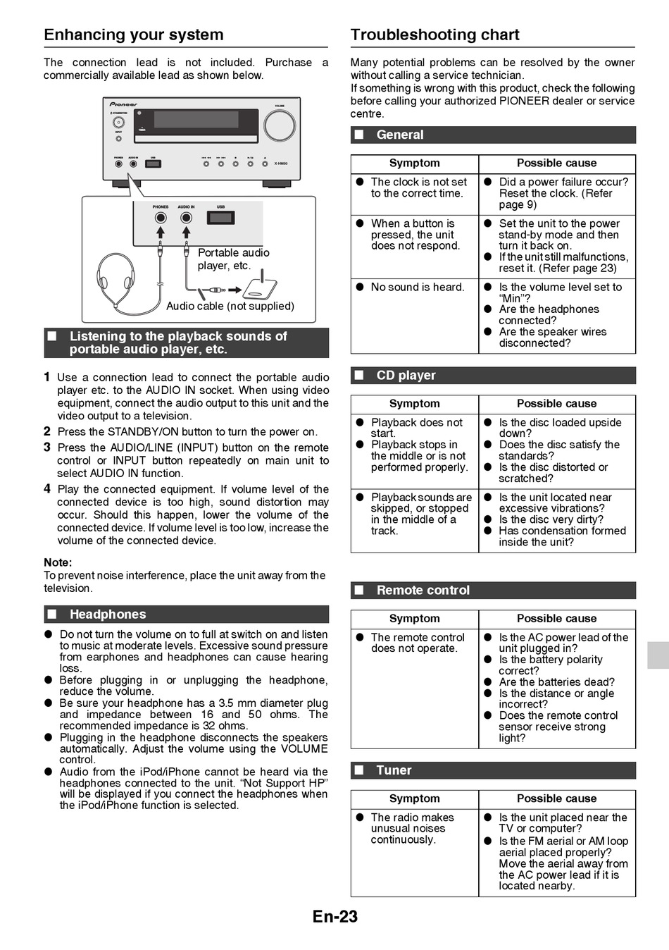 Enhancing Your System - Pioneer x-hm50-k Operating Instructions 