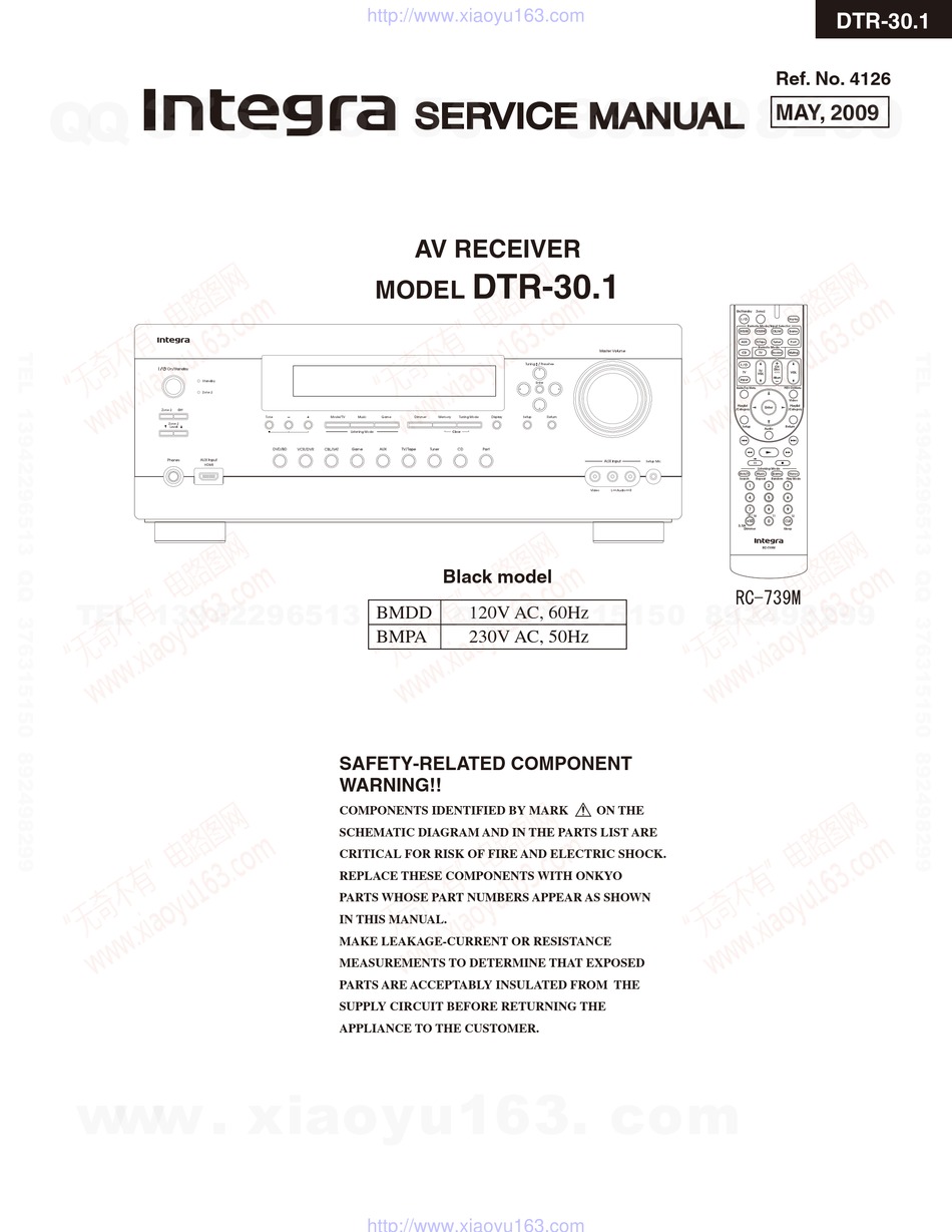 INTEGRA DTR-30.1 SERVICE MANUAL Pdf Download | ManualsLib