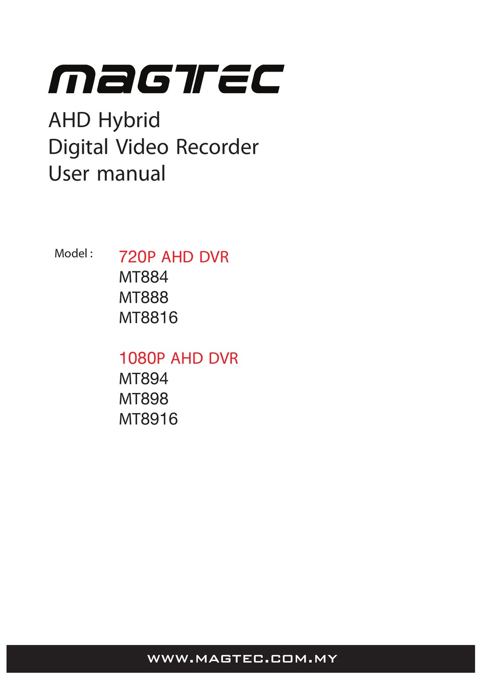 Ahd full hd hot sale dvr 1080p manual